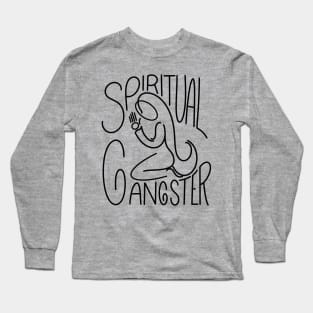 Spiritual Gangster black line art Long Sleeve T-Shirt